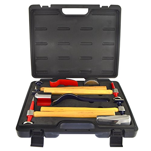 Click Here to See More Images Auto body Repair Kit Panel Beating Hickory Hammers Dollies Shrinking Moulding 9pc