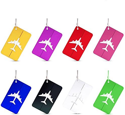 Luggage Tags, Zarsson Holiday Travel Baggage Handbag Tag Suitcase ID Address Labels for Cruise Ships with Strong Aluminium Case & locking Cables in Bright Colors - 8pcs