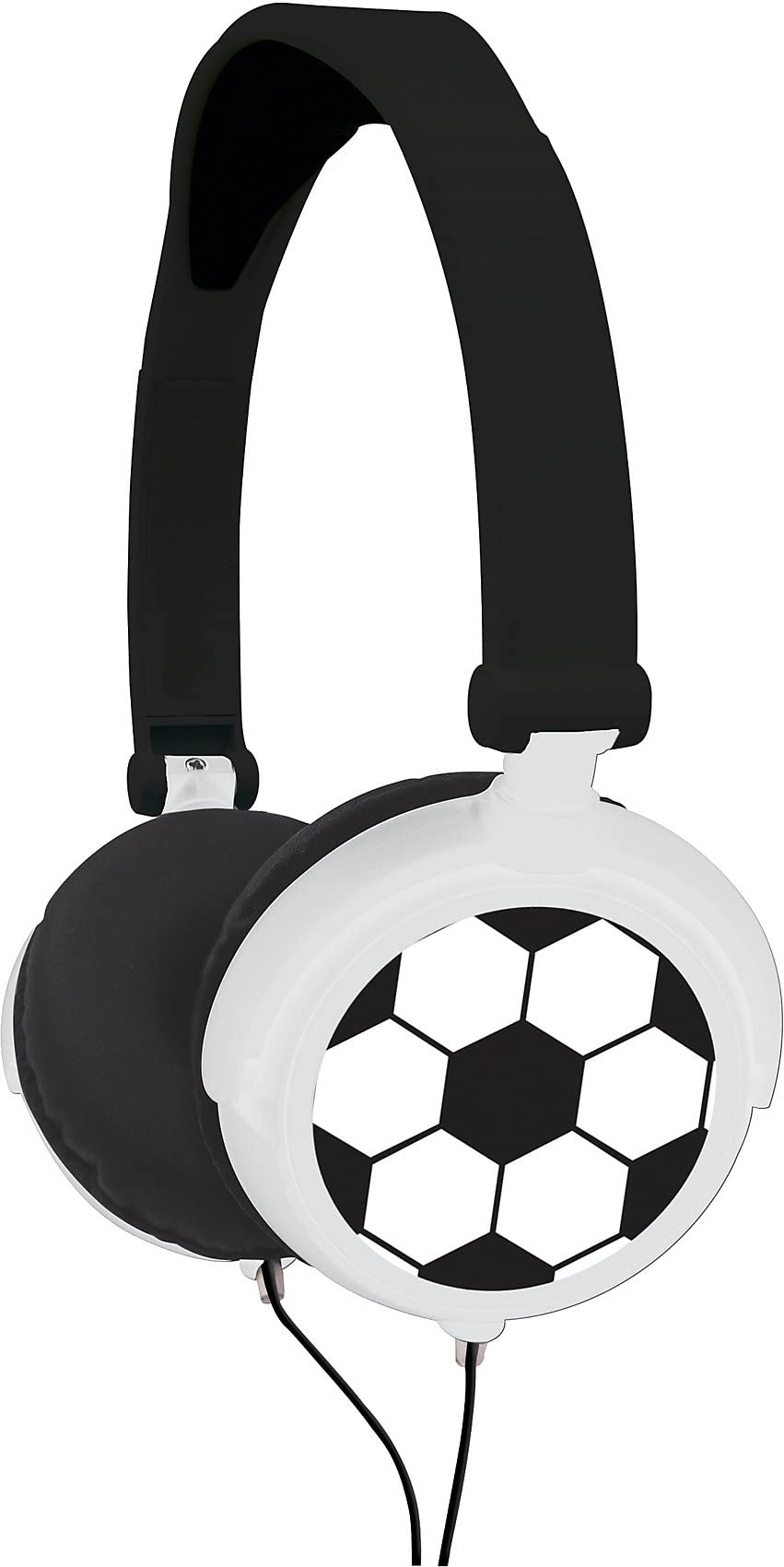 LEXIBOOK, Football, Stereo Headphones, kids safe, foldable and adjustable, black/white, HP015FO