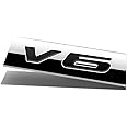 Auto Dynasty Chrome Finish Metal Emblem V6 Badge (Black Letter)