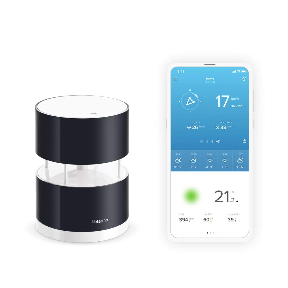 Netatmo Wireless Anemometer with wind speed and direction sensor – Wind Gauge for Weather Station, NWA01-WW, black — image 1
