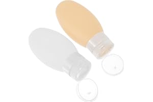 Sewroro 2pcs 100Ml Silicone Travel Bottles with Suction Cup, Refillable Liquid Containers for Shampoo,