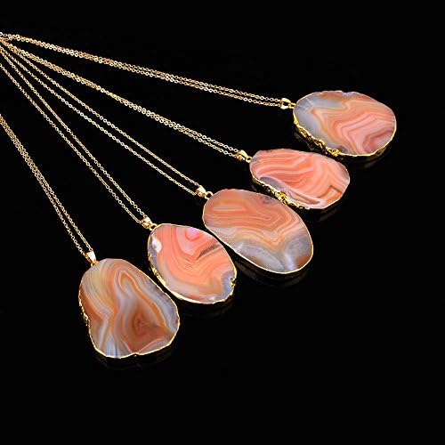 Women 1PC Natural Stone Necklace Gold Plated Quartz Crystal Rock Pendant by WYTong