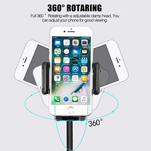 Car Cup Cell Phone Holder, Universal Cup Phone Car Holder Mount with Adjustable Long Neck 360 Rotatable Cradle for iPhone Xr Xs Max 8 7 Plus Galaxy S10 S9 S8 Note 9 Strong Locking Mechanism