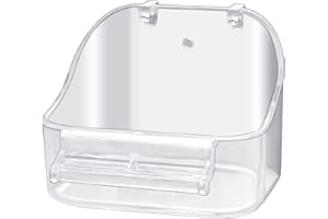 GURECOD Acrylic Hanging Bird Bath Bird Caged Parrot Bathing Tub, Bird Cage Accessory Bathing Tub Bath for Small Brids Parakeet Canary Budgerigar Lovebirds (with Fixing Screws) (1PCS Transparent)