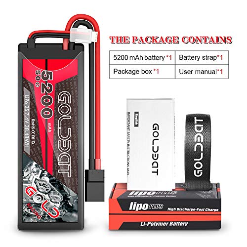 GOLDBAT Lipo 2s 5200mAh RC Batterie 7.4V 50C 2S LiPo Batterie Hardcase Lipo Pack Compatible Avec TRX Plug Pour RC Evader… – Bild 8