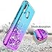 Wallme Samsung Galaxy A20 Case/A30 Phone Case W/Tempered Glass Screen Protector[2 Pack],Glitter Diamond Cute Hearts Flowing Sparkle Bling Bling Case for Girls/Women-Teal/Purple