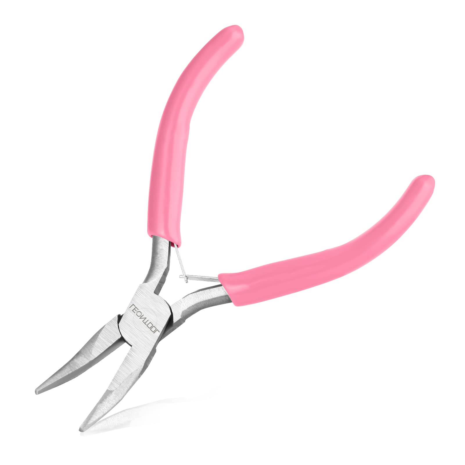 LEONTOOL 5-Inch Small Bent Nose Pliers for Jewelry Making, Crafting and Repair - Carbon Steel, PVC Handle - 116 x 78 x 9 mm / 4.6 x 3.1 x 0.4" - Bent Nose Pliers
