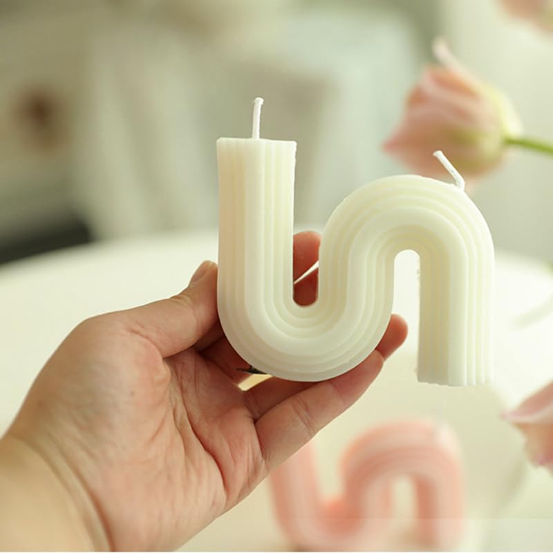 Summer Decorative Candles Twisted Candles S Shaped Minimalist Decor Candles, Aesthetic Cool Candles Modern Candles Trendy Home Room Shelf Desk Decor Candle