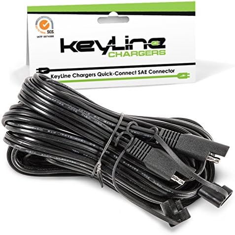KeyLine Chargers KC-25-ft-ext 25 ft Extension Cord Black for Quick Connect Universal SAE Connection Cable