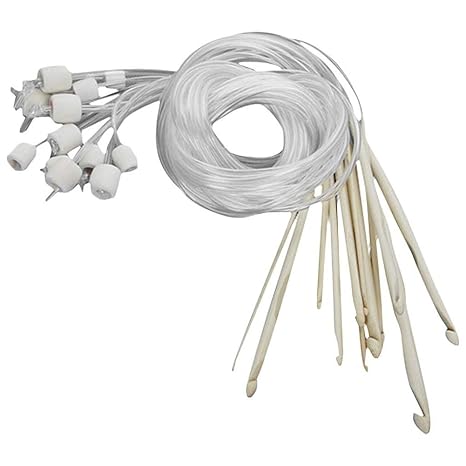 JER Afghan tunesischen Nähen Häkelnadeln Blass Bambus Häkelnadeln Stricknadeln Haken Kit 3.0 10.0mm 12st OfficeProducts