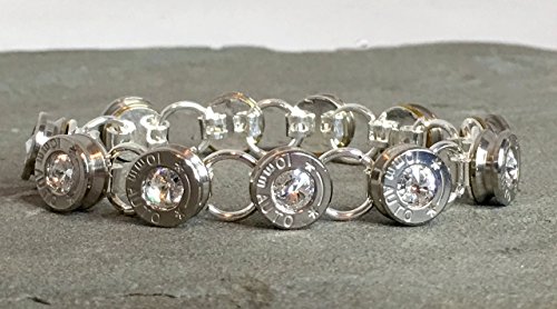 Swarovski Bullet Shell Casing Bracelet Diamond Rivoli and Sterling Silver Tennis Style Removed Primers