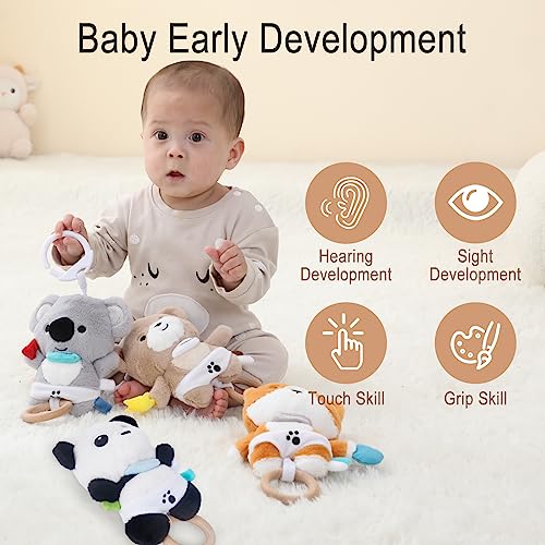 COTTONBEBE Baby Bear Soft Toy with Soft Music Musical Toys for Boys and Girls for Strollers and Cribs, Ideal Birth Gift for Baby