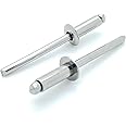 BCP Fasteners 100 Qty 304 Stainless Steel Blind Rivets (#6-6) 3/16" Diameter x 3/8" Grip (BCP179)