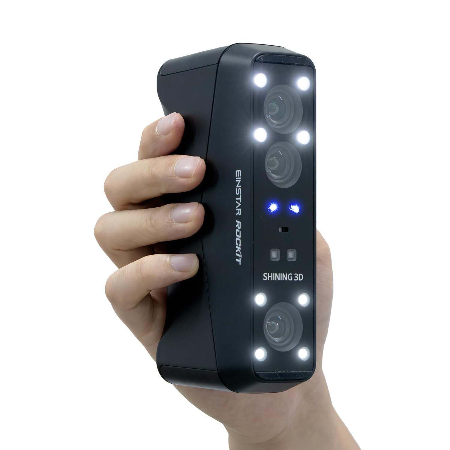 EINSTAR Rockit Kabelloser 3D-Scanner, Blauer Laser & NIR, Markierungsfreie Laser Scanning, 90 FPS, WiFi 6, mit 3h Akku, Vollfarb-Scan, Ideal für CAD & 3D-Druck