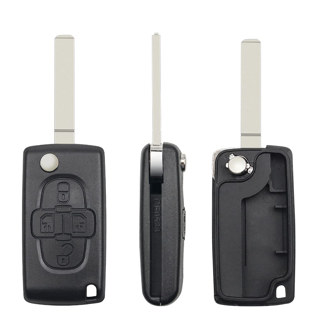 Remote Car key flip For peugeot 207 307 308 407 607 807 2/3/4 Buttons HU83/VA2 For Citroen C2 C3 C4 C5 C6 Car Key Shell (4 Button, VA2 523)