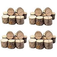 Senover Rustic Wood Table Numbers Holder Wood Place Card Holder Party Wedding Table Name Card Holder Memo Note Card (40pcs)