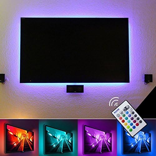 TV LED Backlight McDen 1.6Ft4 TV LED Light Strip Kit USB Bias Monitor Lighting RGB 5050 SMD Changing Color Strip Kit Accent light Set For TV Desktop PC With Mini Controller (4x50CM, TV Backlight)