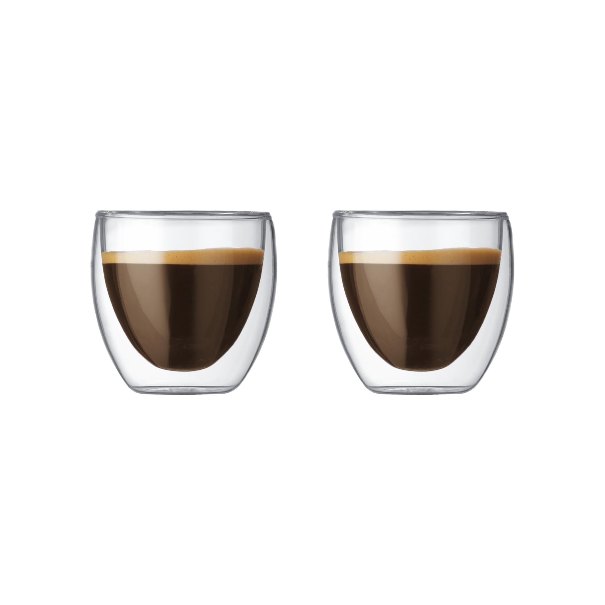 BODUM 4557-10US4 Pavina Double Wall Insulated Glasses, 2.5 Ounces, Clear