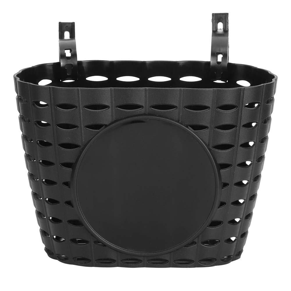 Ciciglow Kid's Bike Basket, Front Handlebar Black Plastic Storage Basket, 21x12x14cm, 2kg Load Capacity