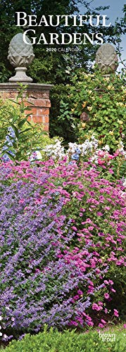Beautiful Gardens 2020 6.75 x 16.5 Inch Monthly Slimline Wall Calendar, Landscape by