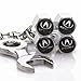4Pcs Chrome Wheel Tire valve stems & Caps with Wrench Key Chain (For ACURA)