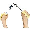 Fstcrt Adaptive Utensils Spoons Forks Set Weighted, Non-Slip Handles & rubber strap, for Hand Tremors & Muscle Weakness, Arthritis, Parkinson’s, Elderly; Dishwasher Safe,Stainless Steel