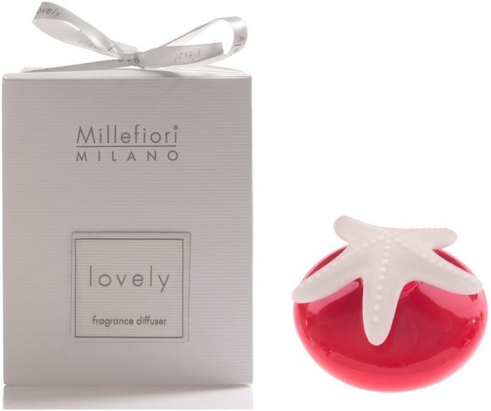 Millefiori Milano Starfish Lovely Fragrance Diffuser Angel Gift, Ceramic, Red, 11.4 x 11.1 x 9.1 cm
