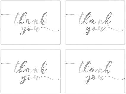 Amazon Thank Youカード 1枚パック Thank Youノート グラデーション手書きデザイン バルクカードセット 結婚式 ベビーシャワー 誕生日 内側空白 封筒付き ホワイト 3 75 X 5インチ Four Rask 挨拶状封筒 文房具 オフィス用品