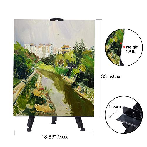 image for Moever Easel Stand, Metal Adjustable Display Tripod Floor Easel Extend