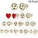 Huiyuzhi Women's Christmas Emoji Stud Earrings set (10 Pairs)