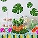 KUUQA 60 Pcs Tropical Leaves Party Decoration Artificial Tropical Palm Monstera Plant Leaves Imitation Leaf for Hawaiian Luau Aloha Party Jungle Theme BBQ Birthday Party Supplies 3 Sizes