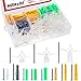 Hilitchi 196-Pcs [11-Sizes] Heavy Duty Drywall Ribbed Anchors Assortment Kit Masonry with Self Tapping Stainless Steel and Galvanized Steel Screws Wall Anchor Set