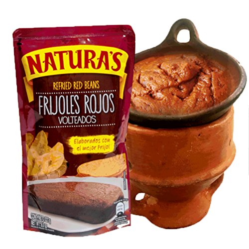 Naturas Refried Red Kidney Beans: Frijoles Rojos Volteados | 100% Plant Based | Ready To Serve| Made With Ground Beans of Beans|No Preservative,No Artificial Colors| 100% Natural (227g,3 Pack)