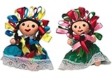 Mexican Handmade Traditional Rag Dolls 2 Pack - 5 inches