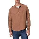 PAIGE Men's Arney Popover Linen Blend Shirt