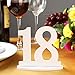 Wedding Table Numbers with Holder Base, White Wooden Numbers 1-20, Table Cards Wedding Reception for Banquets, Cafes, Restaurants, Hotels, Parties
