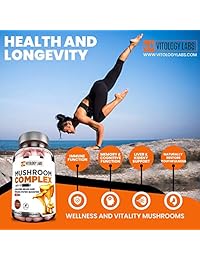 Vitology Labs| 2500MG Mushroom Supplement with Vitamin C - 7 Blend Lions Mane, Cordyceps, Reishi, Chaga, Maitake, Shiitake & Turkey Tail | Immune System & Nootropic Brain Booster for Focus & Memory