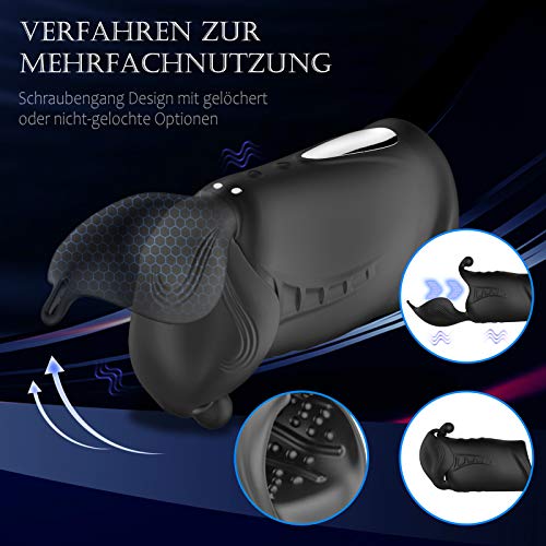Penis Vibratoren Elektrische Cup Masturbatoren für Männer mit 10 Vibrationsmodi, Vibrierende Masturbation Cup Wiederaufladbar Spielzeug Massager, Doppelmotor Eichel Stimulator(1)