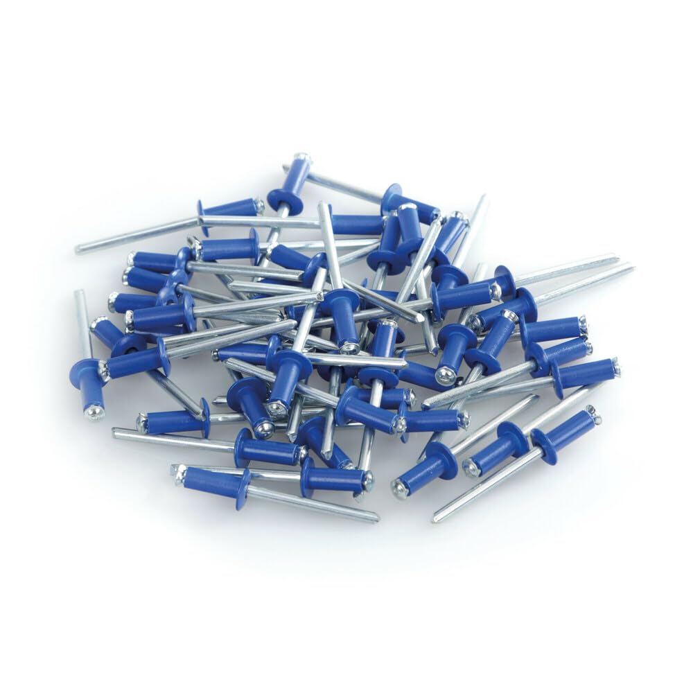 Aluminium Rivets Set of 50 Blind Rivets for Number Plate Holder - Blue