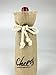 OYAMIHUI Wine Lover Gifts,Cheers and Clinking Glasses Wine Bottle Bag Set,Burlap Wine Bottle Gift Bag (Cheers and Clinking Glasses)