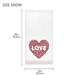 Pfrewn Pink Leopard Love Heart Hand Bath Towels