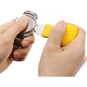 Watch Back Case Opener Pry Knife, Stainless Steel Watch Battery Replacement Tool with Ergonomic Handle for Press-in Watch Bac