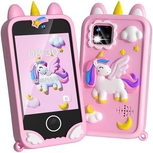 Kids Phone - Toddler Girl Toys for Age 3-10, Christmas Birthday Gifts for Girls, 2.8" Touchscreen Kids Smart Phone with Dual Cameras, Games, Music Player, 32GB Card, Toddler Learning Toys Cell Phone