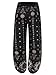 BAISHENGGT Women's Casual Jogger Harem Pants With Side Pockets Medium Black Floral #2