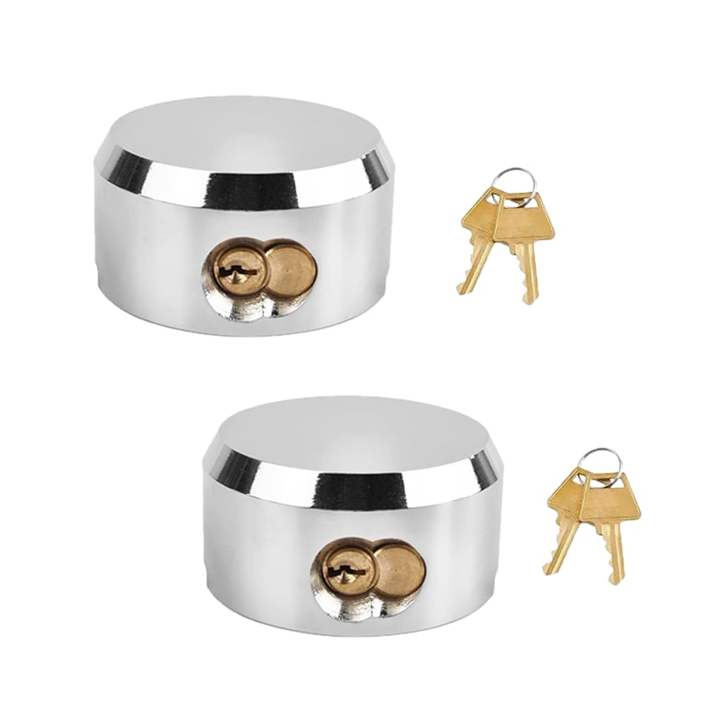 Photo 1 of 2 Pack Hidden Shackle Padlock Keyed Alike Heavy Duty Trailer Puck Padlocks Anti Theft 2-7/8" Solid Steel Puck Lock for Trailers Trucks Vans Shed Gates Garage