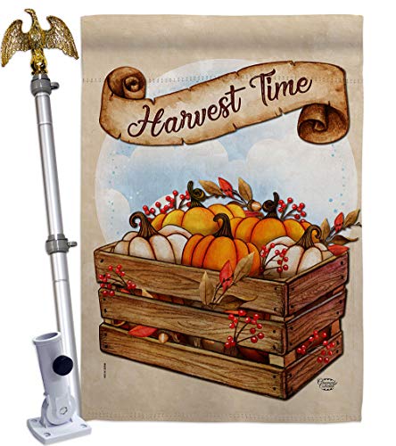 Ornament Collection Harvest Time House Flag Eagle Set Fall & Autumn Scarecrow P…