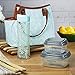 Fit & Fresh Insulated Lunch Bag Kit, includes Matching Bottle and Containers, Westerly Aqua Stamped Rings