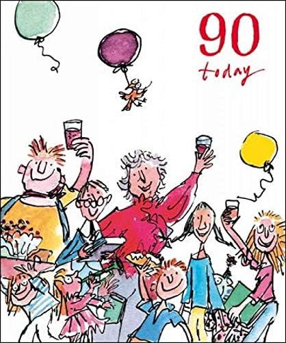 Woodmansterne Quentin Blake 90th Birthday Card Card - Let's Celebrate, multicoloured, 16 x 19 cm