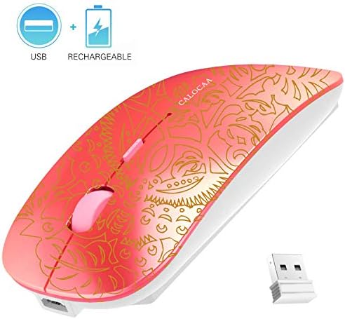 CALOCAA Wireless Mouse Ultra Thin Computer Mouse Mini Portable Office Mobile Mouse Laptop